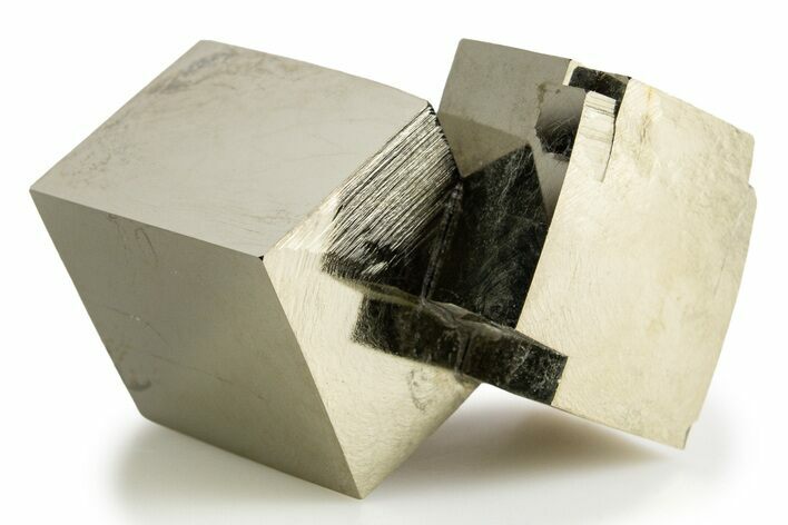 Shiny, Natural Pyrite Cube Cluster - Navajun, Spain #322122